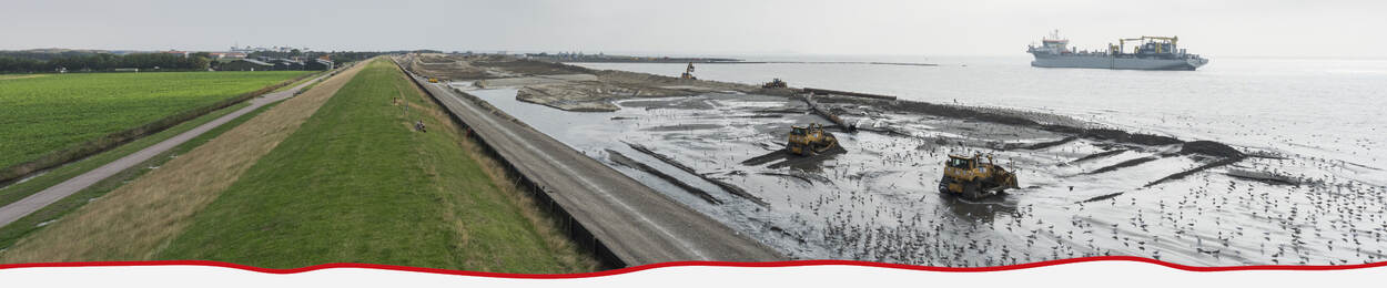 Werkzaamheden aan dijk Prins Hendrikzanddijk