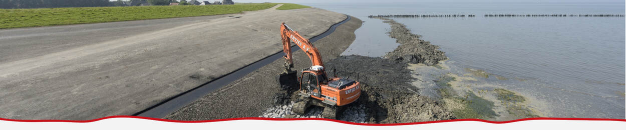 graafwerk bij waddenzeedijk