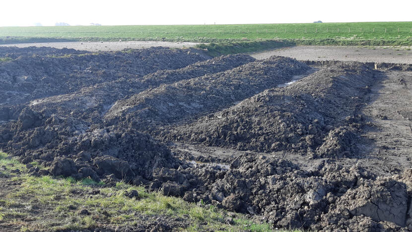 klei bij brede groene dijk